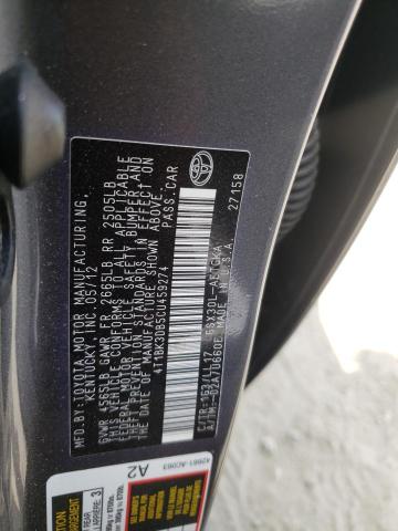 Photo 10 from auction – 2012 TOYOTA AVALON BAS with VIN 4T1BK3DB5CU459274