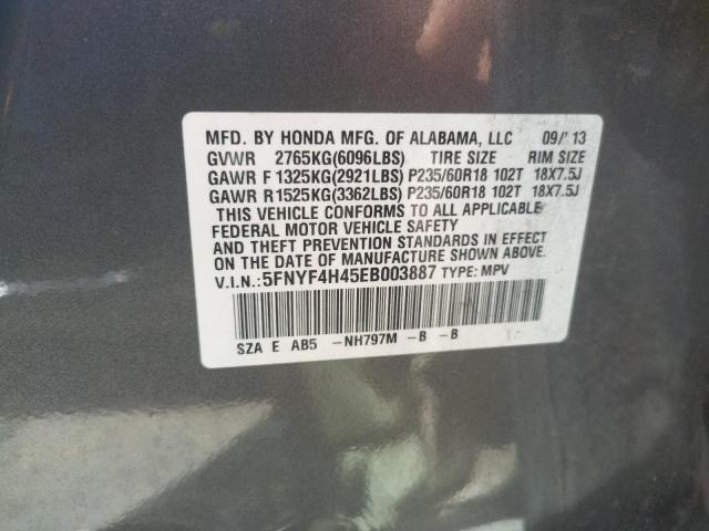 Photo 10 from auction – 2014 HONDA PILOT EX with VIN 5FNYF4H45EB003887