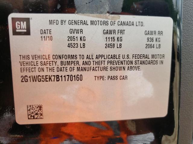 Photo 10 from auction – 2011 CHEVROLET IMPALA LT with VIN 2G1WG5EK7B1170160