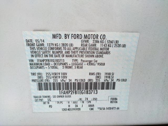 Photo 10 from auction – 2014 FORD TAURUS LIM with VIN 1FAHP2F81EG183713