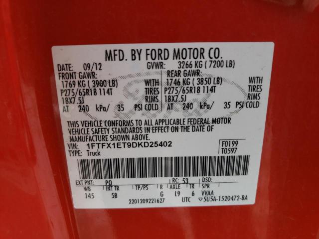 Photo 10 from auction – 2013 FORD F150 SUPER with VIN 1FTFX1ET9DKD25402