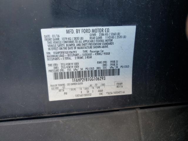Photo 10 from auction – 2016 FORD TAURUS LIM with VIN 1FAHP2F81GG106293