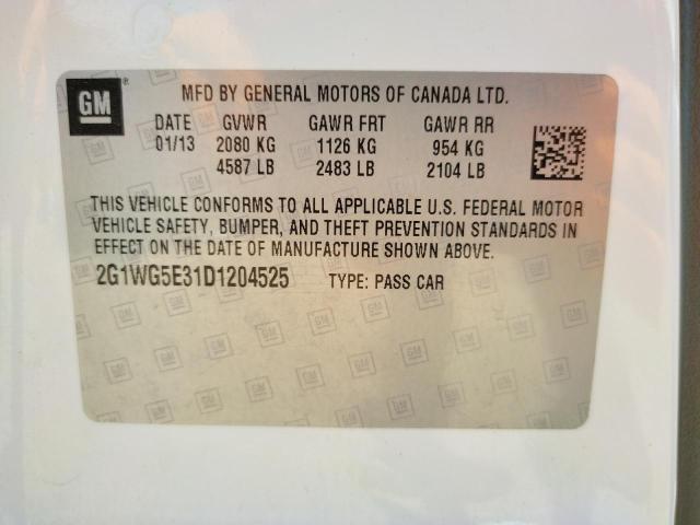 Photo 10 from auction – 2013 CHEVROLET IMPALA LT with VIN 2G1WG5E31D1204525