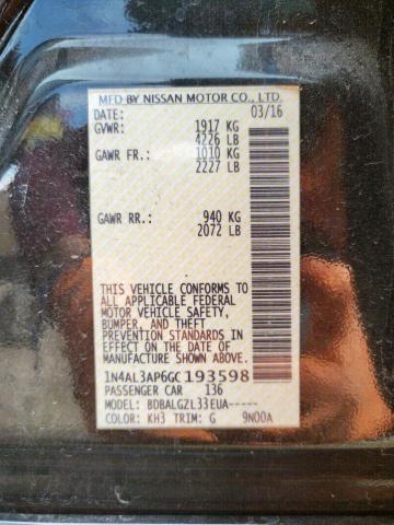 Photo 10 from auction – 2016 NISSAN ALTIMA 2.5 with VIN 1N4AL3AP6GC193598
