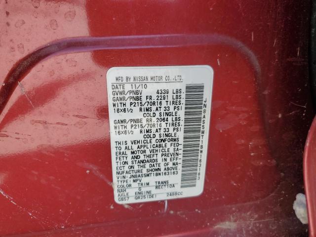 Photo 10 from auction – 2011 NISSAN ROGUE S with VIN JN8AS5MT1BW163163