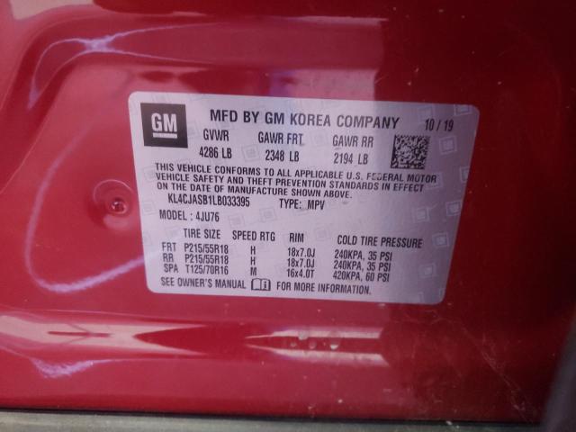 Photo 10 from auction – 2020 BUICK ENCORE PRE with VIN KL4CJASB1LB033395
