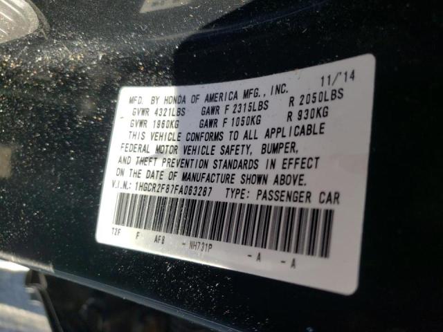 Photo 10 from auction – 2015 HONDA ACCORD EXL with VIN 1HGCR2F87FA063287