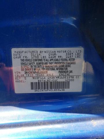 Photo 10 from auction – 2014 NISSAN VERSA S with VIN 3N1CN7AP4EL855638