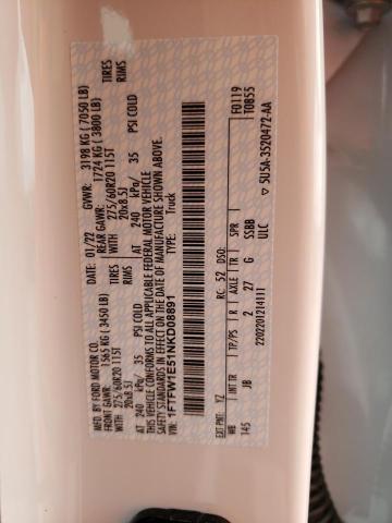 Photo 10 from auction – 2022 FORD F150 with VIN 1FTFW1E51NKD08891