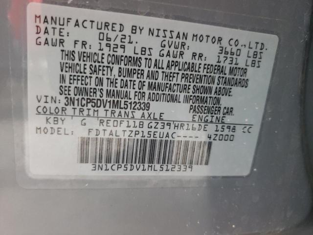 Photo 10 from auction – 2021 NISSAN KICKS SR with VIN 3N1CP5DV1ML512339
