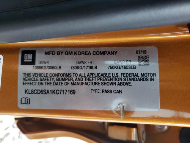 Photo 10 from auction – 2019 CHEVROLET SPARK 1LT with VIN KL8CD6SA1KC717169