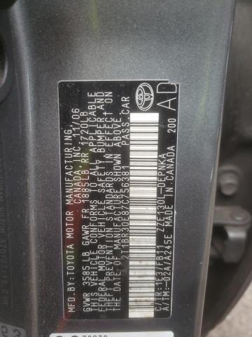 Photo 10 from auction – 2007 TOYOTA COROLLA CE with VIN 2T1BR30E87C756381