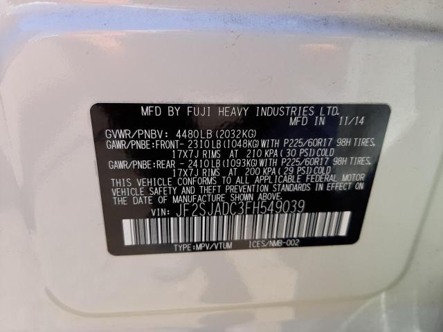 Photo 10 from auction – 2015 SUBARU FORESTER 2 with VIN JF2SJADC3FH549039
