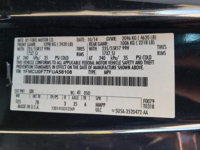 Photo 10 from auction – 2015 FORD ESCAPE S with VIN 1FMCU0F77FUA58108
