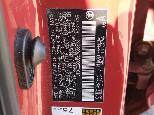 Photo 10 from auction – 2006 TOYOTA PRIUS with VIN JTDKB20U867065633