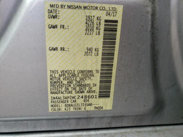 Photo 10 from auction – 2017 NISSAN ALTIMA 2.5 with VIN 1N4AL3AP2HC248601