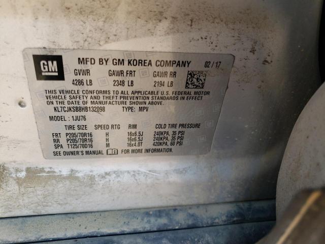Photo 10 from auction – 2017 CHEVROLET TRAX LS with VIN KL7CJKSB8HB132098