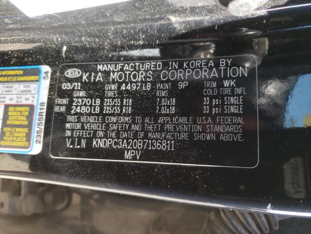 Photo 10 from auction – 2011 KIA SPORTAGE E with VIN KNDPC3A20B7136811