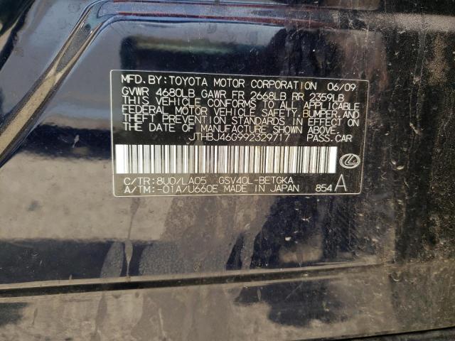 Photo 10 from auction – 2009 LEXUS ES 350 with VIN JTHBJ46G992329717