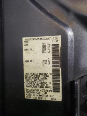 Photo 10 from auction – 2014 NISSAN MAXIMA S with VIN 1N4AA5AP6EC473939