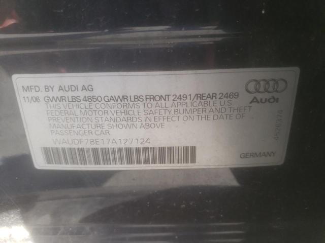 Photo 10 from auction – 2007 AUDI A4 2.0T QU with VIN WAUDF78E17A127124