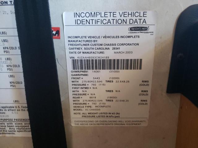 Photo 10 from auction – 2003 FREIGHTLINER CHASSIS X with VIN 4UZAAHBS93CM24189