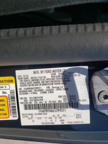 Photo 10 from auction – 2016 FORD MUSTANG with VIN 1FA6P8TH6G5299311