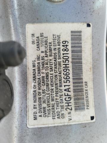 Photo 10 from auction – 2009 HONDA CIVIC with VIN 2HGFA15669H501849