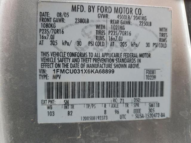 Photo 10 from auction – 2006 FORD ESCAPE XLT with VIN 1FMCU031X6KA68899