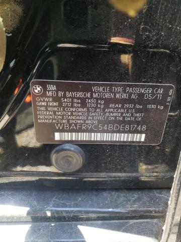 Photo 10 from auction – 2011 BMW 550 I with VIN WBAFR9C54BDE81748