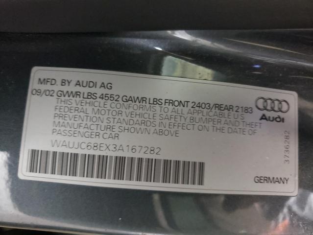 صورة رقم 10 من المزاد - 2003 AUDI A4 1.8T مع VIN WAUJC68EX3A167282