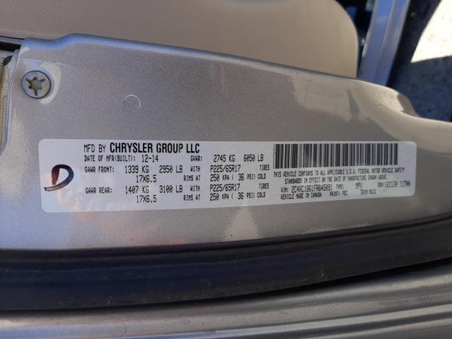 Photo 10 from auction – 2015 CHRYSLER TOWN & COU with VIN 2C4RC1BG1FR645091