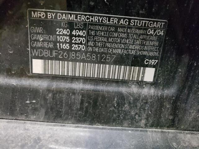 Photo 10 from auction – 2005 MERCEDES-BENZ E 320 CDI with VIN WDBUF26J85A581257