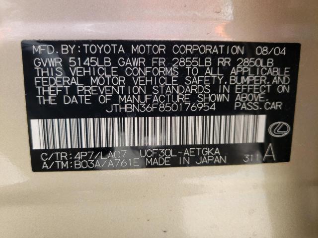 Photo 10 from auction – 2005 LEXUS LS 430 with VIN JTHBN36F850176954