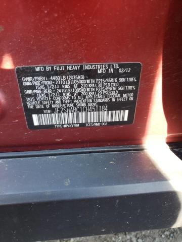 Photo 10 from auction – 2012 SUBARU FORESTER 2 with VIN JF2SHABC1CH451184