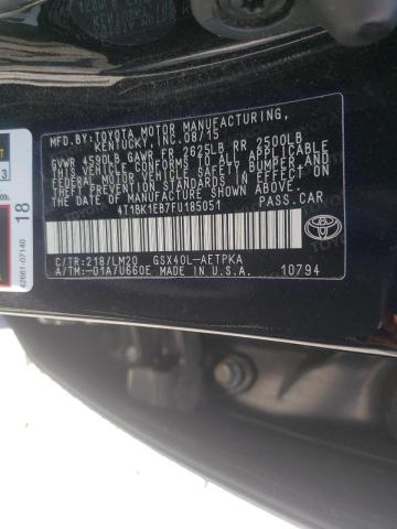 Photo 10 from auction – 2015 TOYOTA AVALON XLE with VIN 4T1BK1EB7FU185051