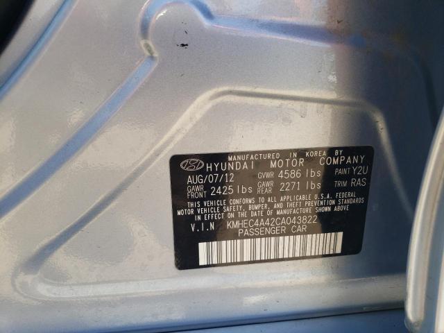 Photo 10 from auction – 2012 HYUNDAI SONATA HYB with VIN KMHEC4A42CA043822