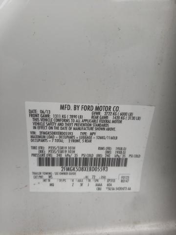 Photo 10 from auction – 2014 FORD FLEX LIMIT with VIN 2FMGK5D8XEBD05593