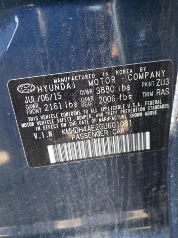 Photo 10 from auction – 2016 HYUNDAI ELANTRA SE with VIN KMHDH4AE2GU601081