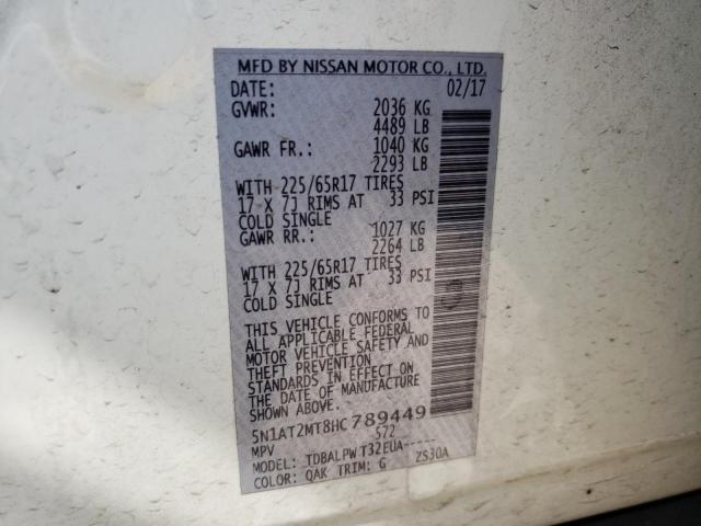 Photo 10 from auction – 2017 NISSAN ROGUE S with VIN 5N1AT2MT8HC789449