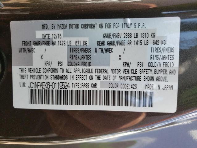 Photo 10 from auction – 2017 FIAT 124 SPIDER with VIN JC1NFAEK6H0119524