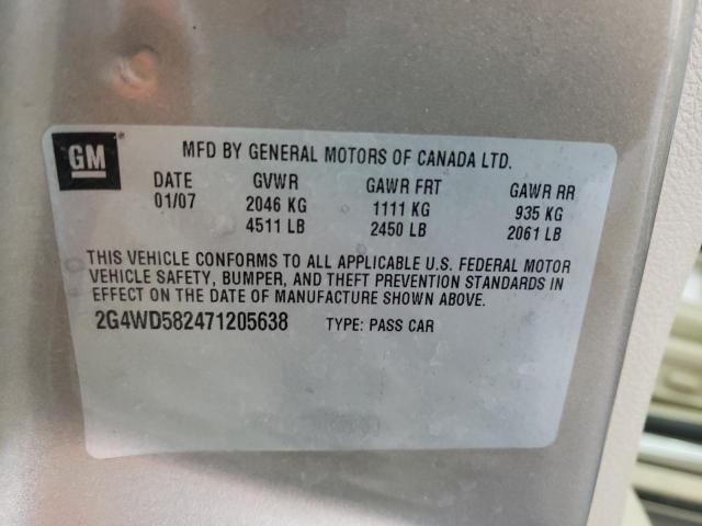 Photo 10 from auction – 2007 BUICK LACROSSE C with VIN 2G4WD582471205638