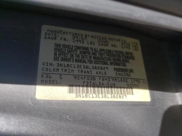 Photo 10 from auction – 2008 NISSAN VERSA S with VIN 3N1BC13E38L382829