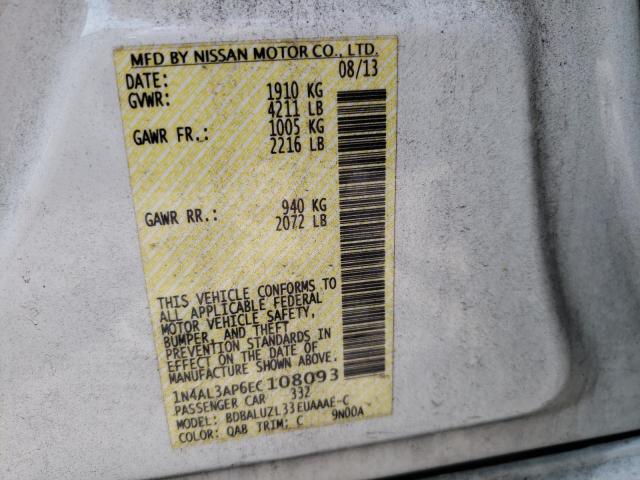 Photo 10 from auction – 2014 NISSAN ALTIMA 2.5 with VIN 1N4AL3AP6EC108093