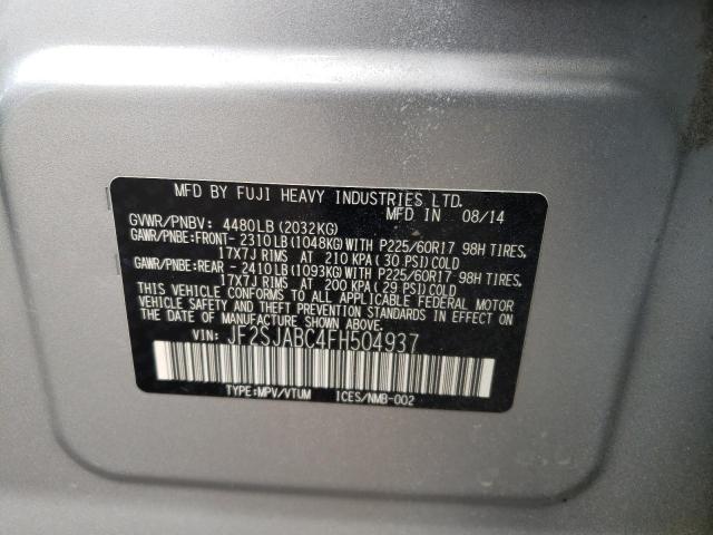 Photo 10 from auction – 2015 SUBARU FORESTER 2 with VIN JF2SJABC4FH504937