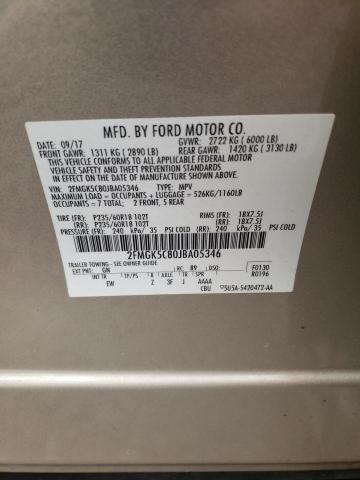 Photo 10 from auction – 2018 FORD FLEX SEL with VIN 2FMGK5C80JBA05346