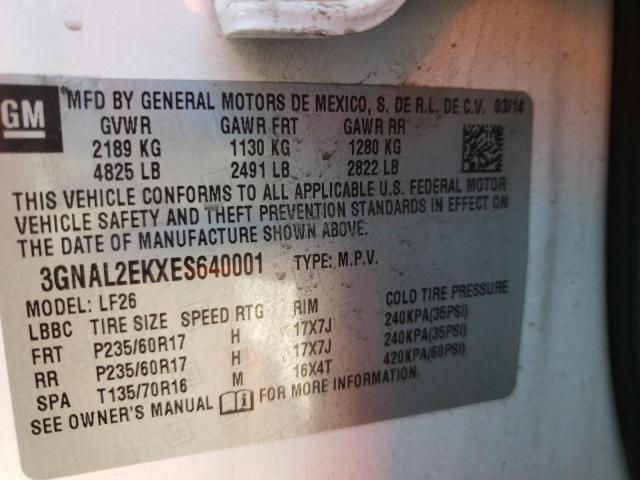 Photo 10 from auction – 2014 CHEVROLET CAPTIVA LS with VIN 3GNAL2EKXES640001