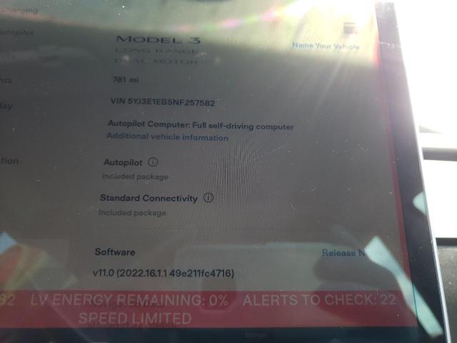 Photo 8 from auction – 2022 TESLA MODEL 3 with VIN 5YJ3E1EB5NF257582