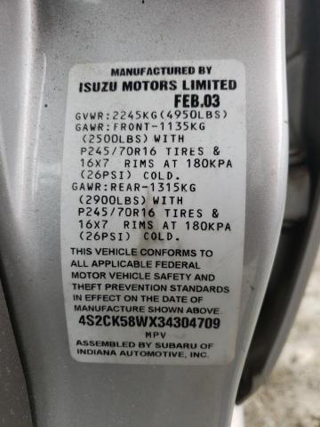 Photo 10 from auction – 2003 ISUZU RODEO S with VIN 4S2CK58WX34304709