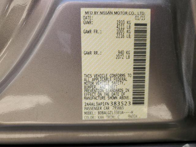 Photo 10 from auction – 2015 NISSAN ALTIMA 2.5 with VIN 1N4AL3AP1FN383523